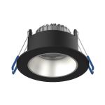 Noxion LED Spot Ares Deep ring Black 6W 540lm 927-940 3CCT - With Inner Ring Silver | Cutout 68mm