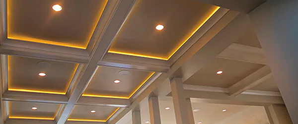 LED recessed spotlight in a ceiling